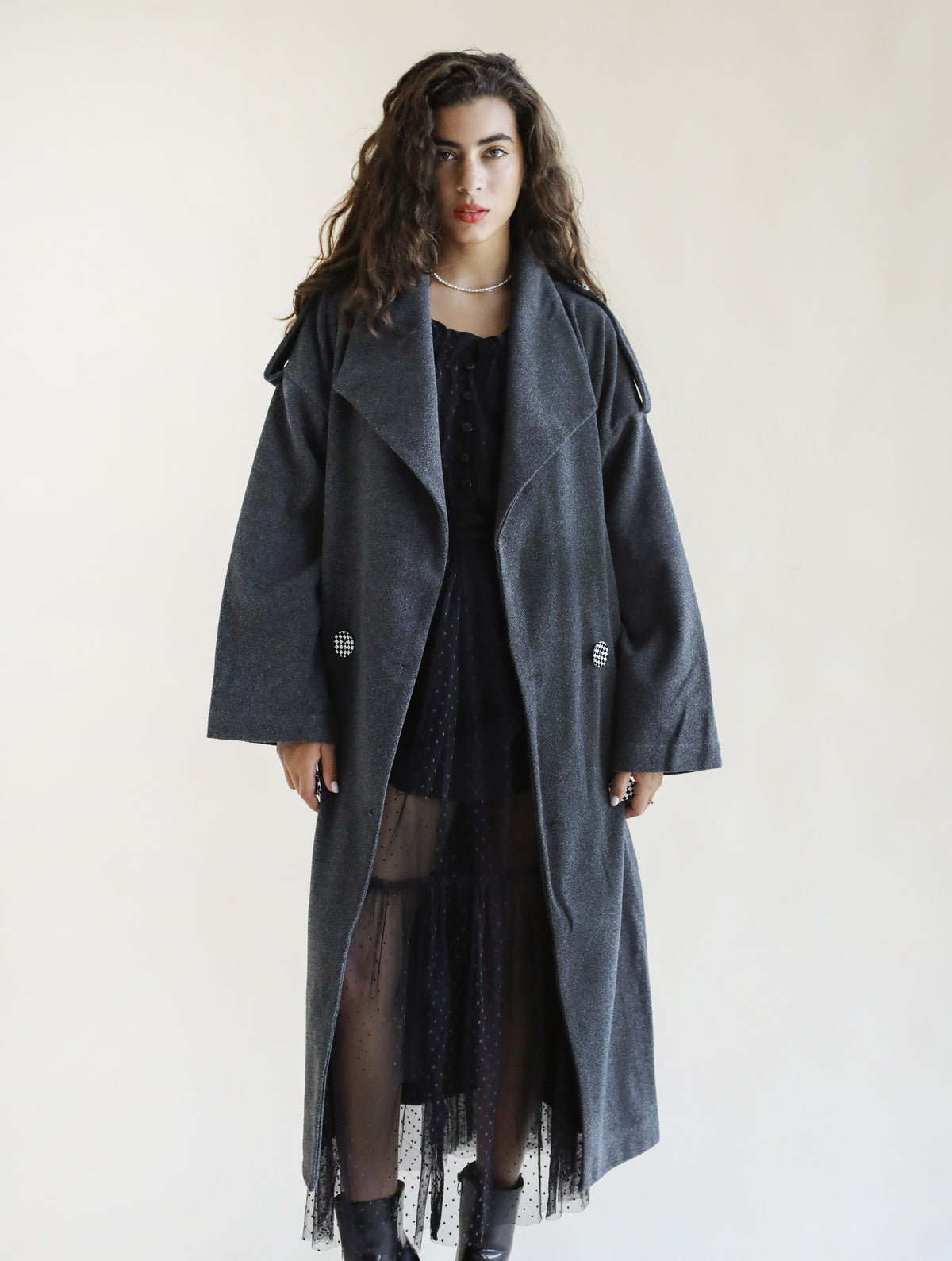 Cocoon Scarf Gray Coat