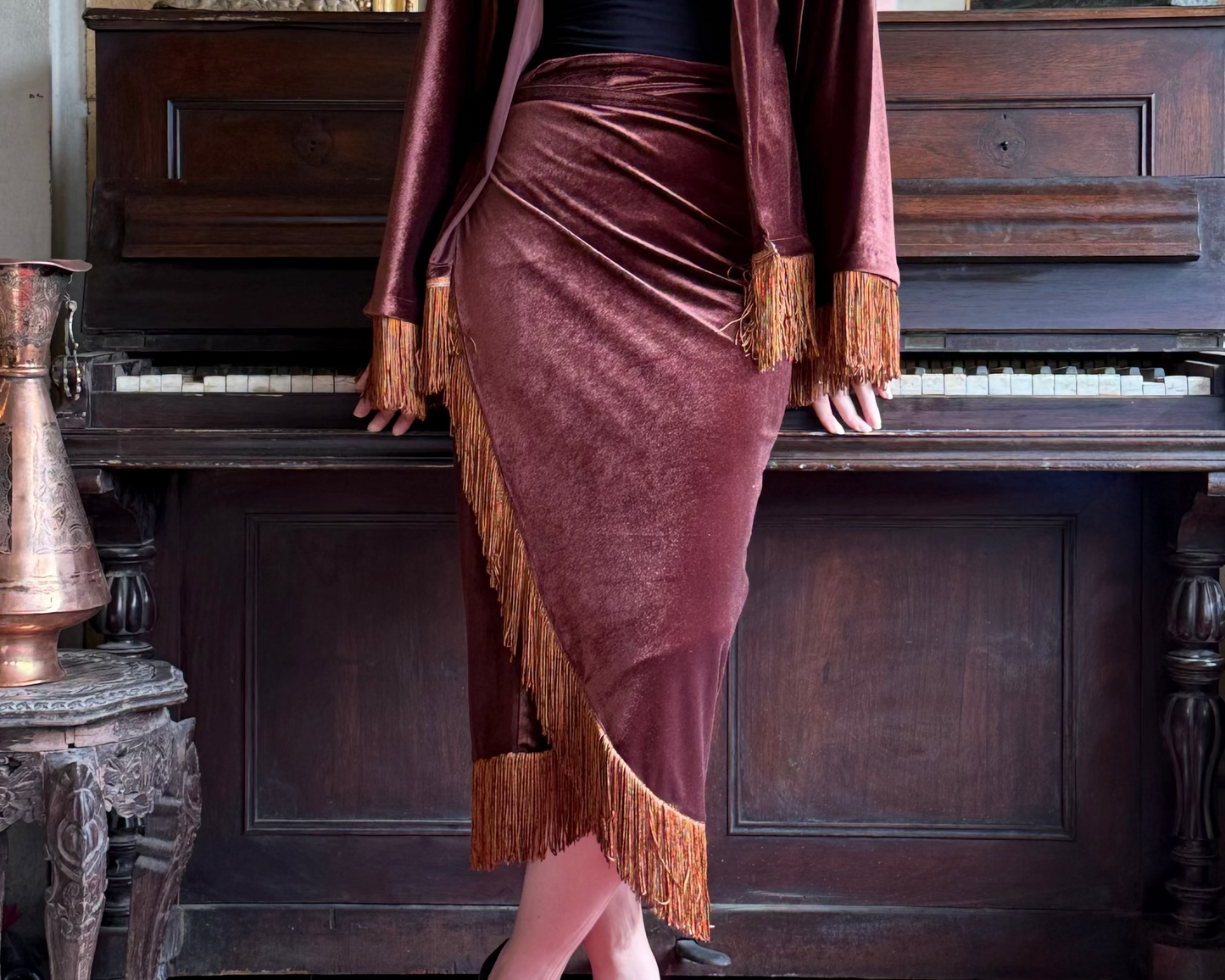 Tassel Velvet Cardigan