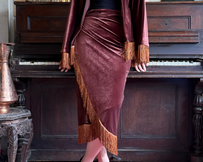 Tassel Velvet Cardigan