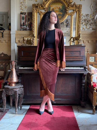 Tassel Velvet Skirt